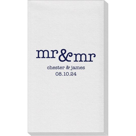 Happy Mr & Mr Linen Like Guest Towels